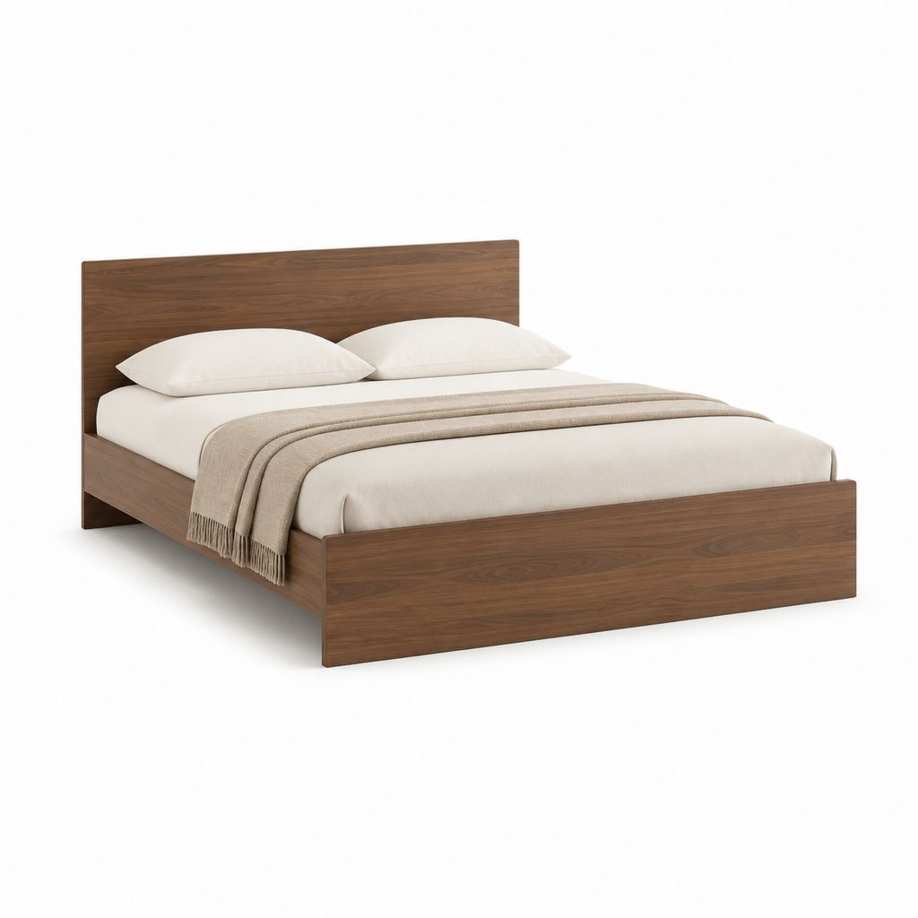 Doppelbett Bettgestell Nussbaum MDF rechteckig 160 x 200 cm