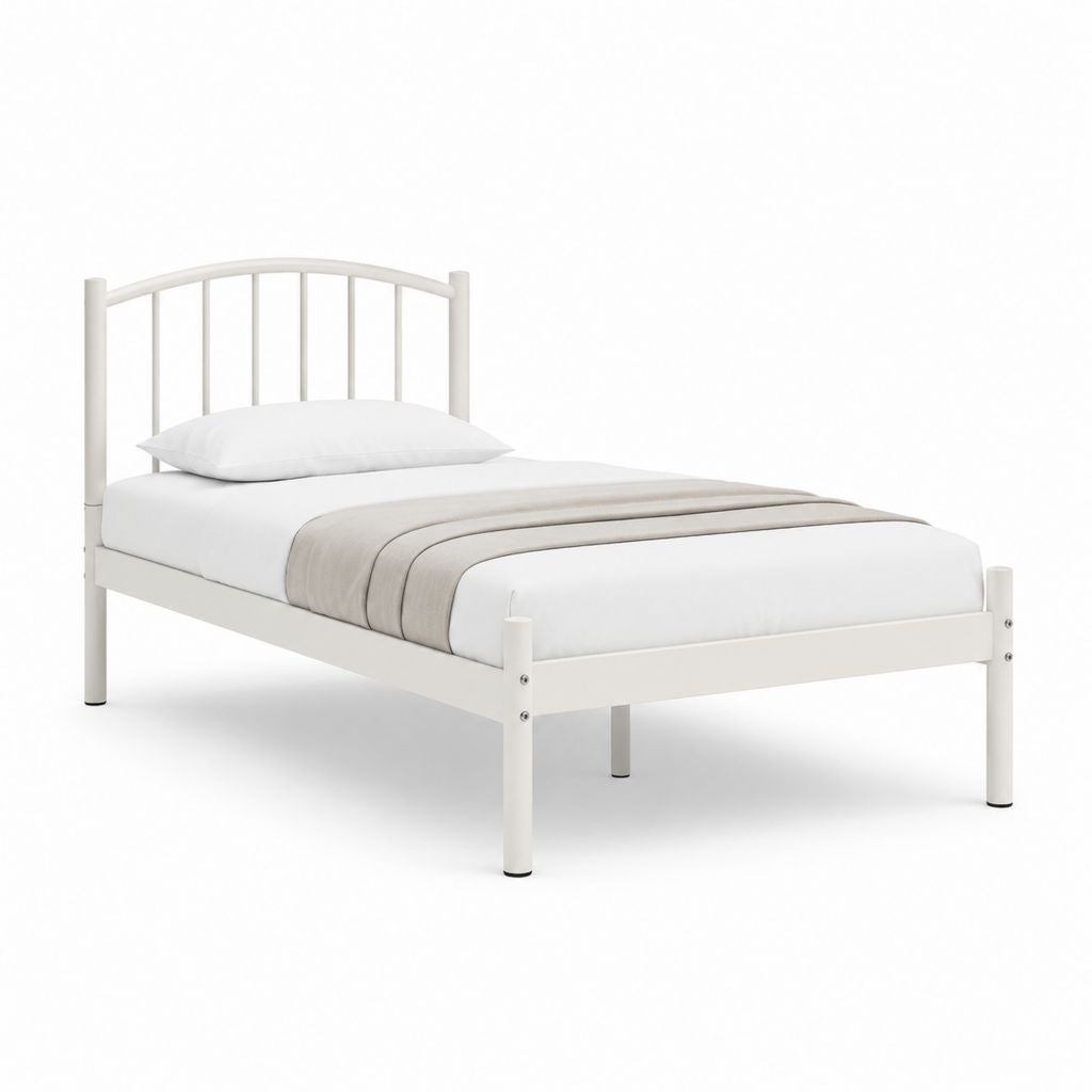 Metallbett Bettgestell Weiß pulverbeschichteter Stahl 90 x 200 cm