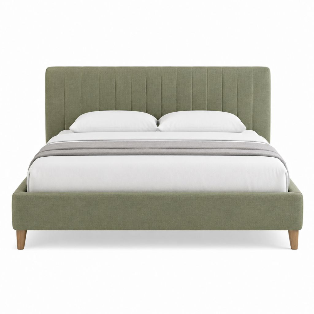 Polsterbettgestell Doppelbett Olivgrün Polyester Rechteckig 160 x 200 cm