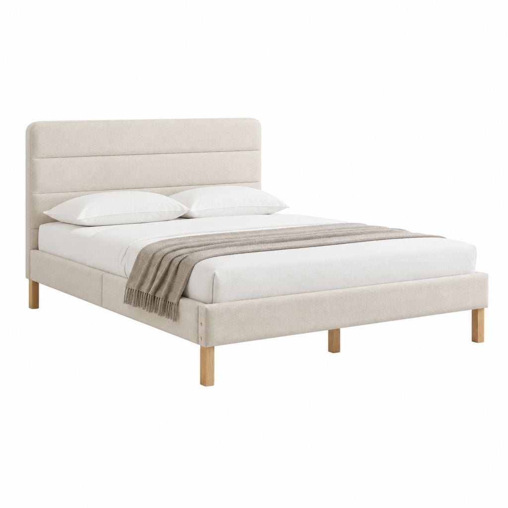 Polsterbett Doppelbett Beige Polyester Rechteckig 160 x 200 cm