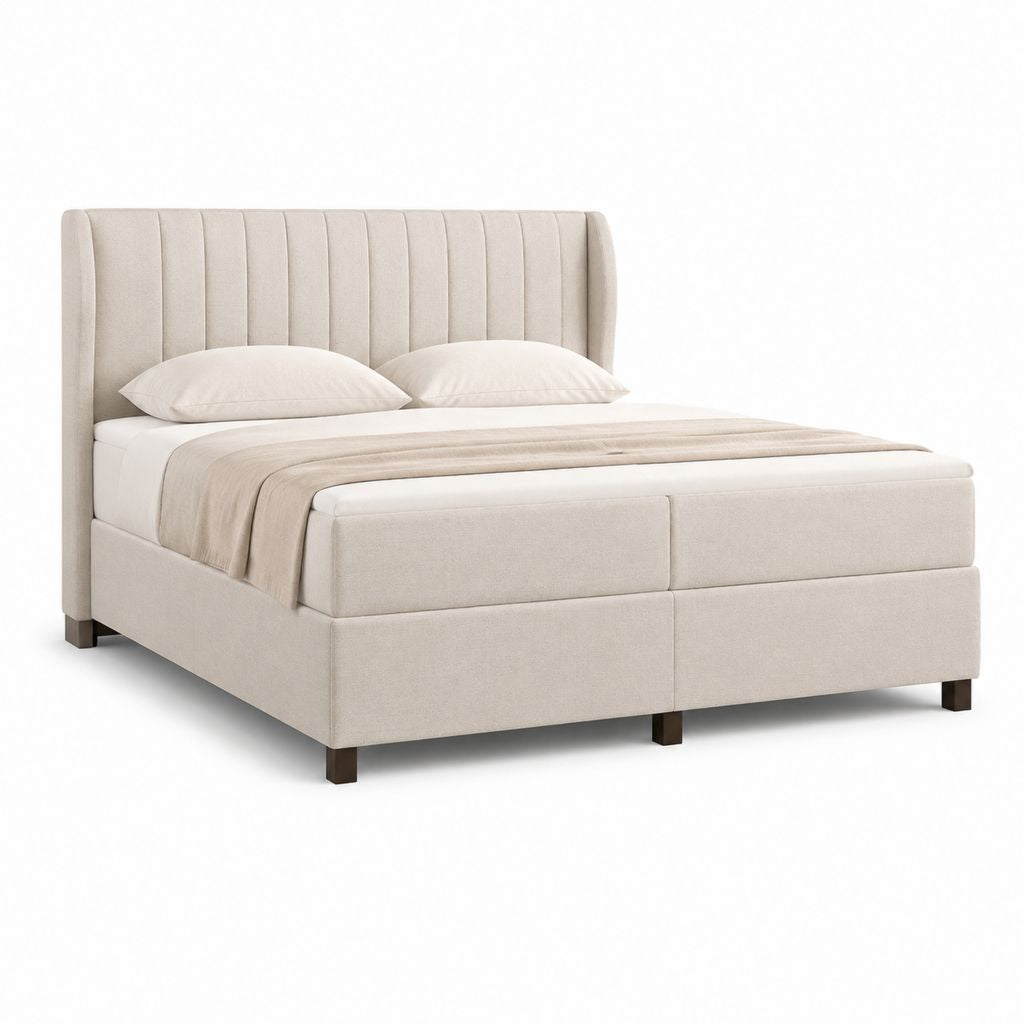 Polsterbett Beige Polyester Rechteckig 180 x 200 cm