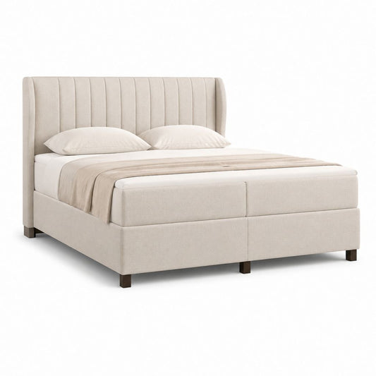 Polsterbett Beige Polyester Rechteckig 180 x 200 cm
