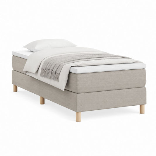 Boxspringbett Einzelbett Beige Polyester Rechteckig 90 x 200 cm