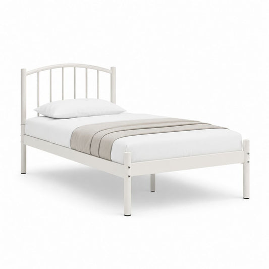 Metallbett Bettgestell Weiß pulverbeschichteter Stahl 90 x 200 cm