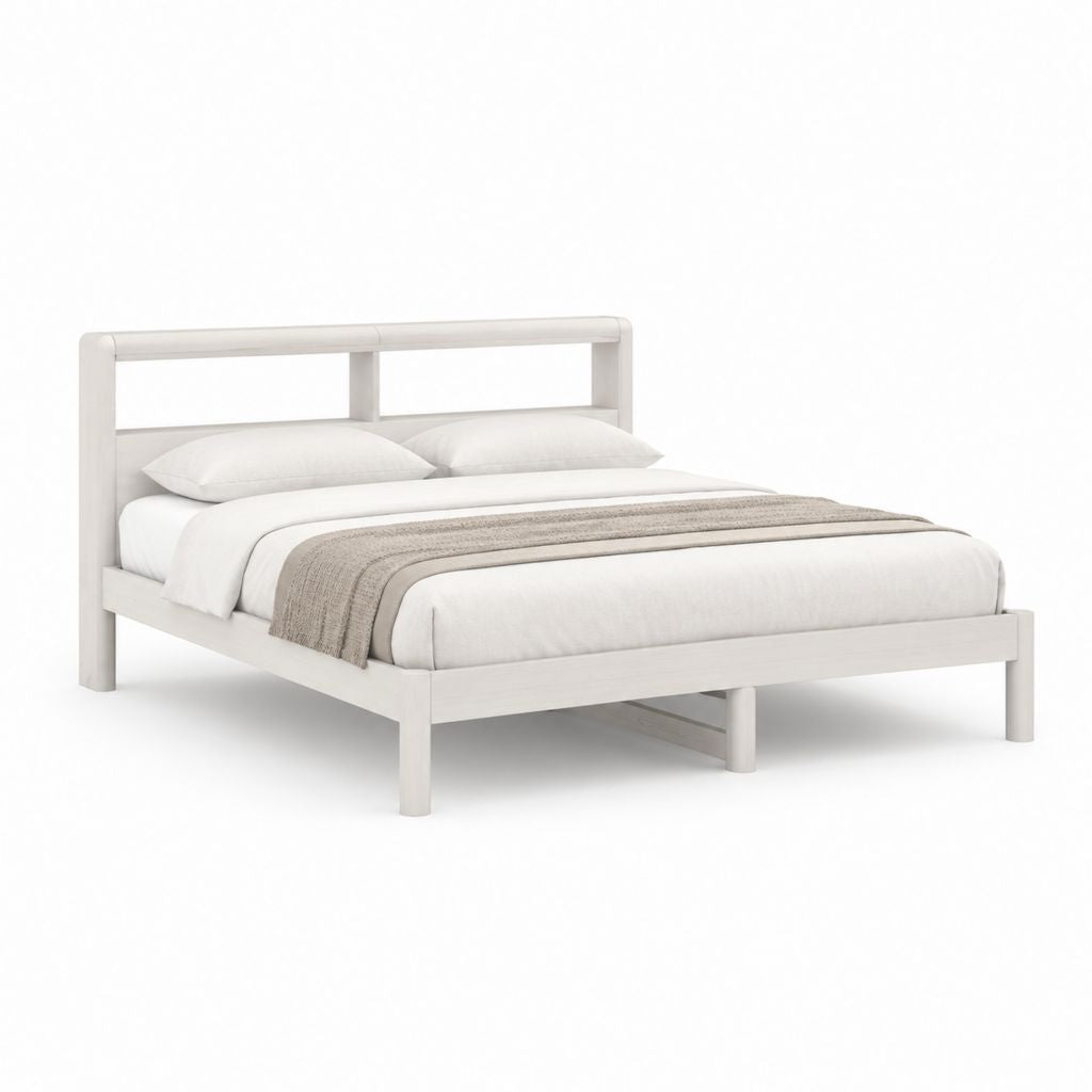 Doppelbett Bettgestell Weiß Massivholz Kiefer Rechteckig 160 x 200 cm