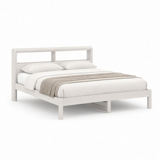 Doppelbett Bettgestell Weiß Massivholz Kiefer Rechteckig 160 x 200 cm